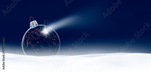 Weihnachtskarte mit Gläserner Weihnachtskugel