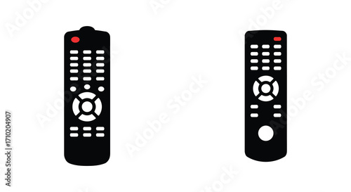 Two black remote controls displayed as simple vector icons on white