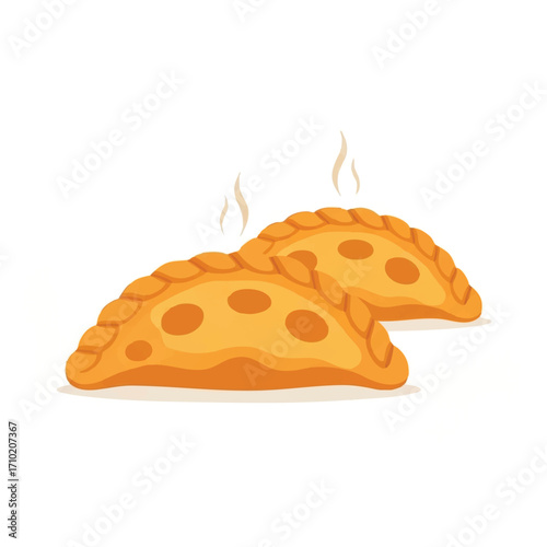 hot empanadas delicious pastries traditional snack food illustration