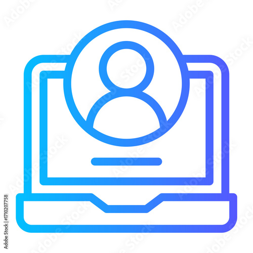 person in video conference icon