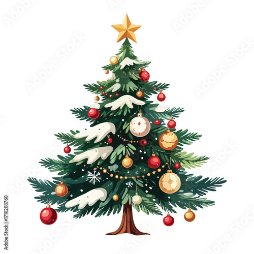 christmas tree isolated on white
