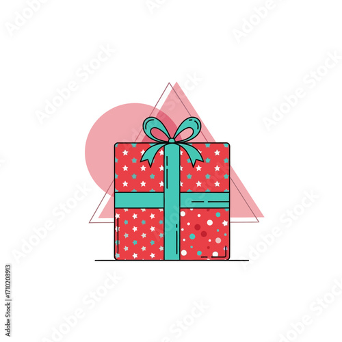 Modern abstract design featuring a festive gift box, perfect for expressing joy and celebration during Diwali and other special occasions, symbolizing thoughtful giving