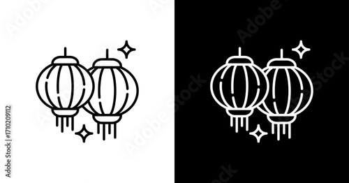 Lantern Festival Icon Set Multiple Style Collection