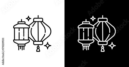Lantern Festival Icon Set Multiple Style Collection