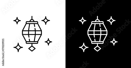 Lantern Icon Set Multiple Style Collection