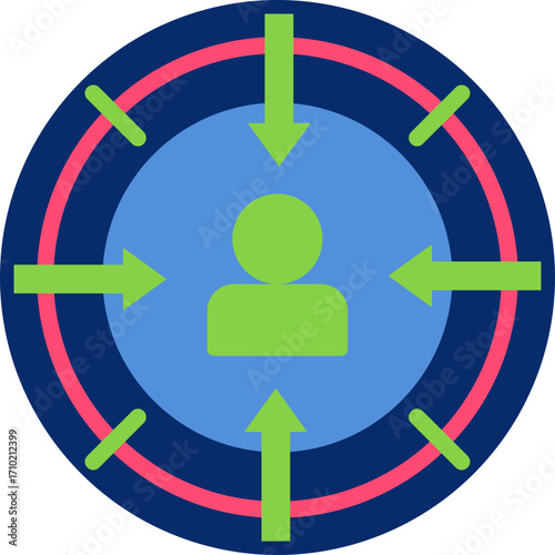 Target audience icon for content marketing, business, website, application, printing, document, poster design, etc