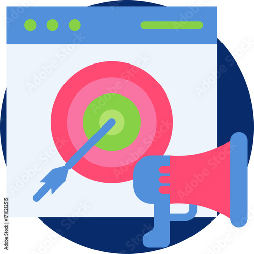 Marketing strategy icon for content marketing, business, website, application, printing, document, poster design, etc