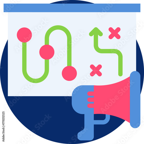 Marketing plan icon for content marketing, business, website, application, printing, document, poster design, etc