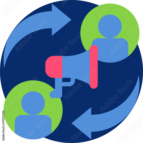 User engagement icon for content marketing, business, website, application, printing, document, poster design, etc