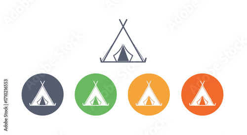 Camping Tent Icons A Collection of Outdoor Shelter Symbols for Adventure and Recreation