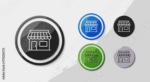 Versatile Collection of Modern Outline Storefront Icons for E-commerce and Retail Business Websites, Apps, and Digital Platforms