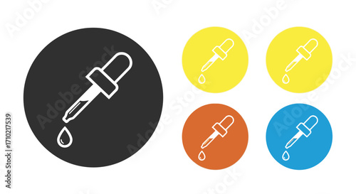 Color Picker Icon Set Dropper Illustrations for Design and Science