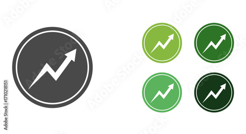 Growth Icon Charting Progress, Upward Trend, Rising Success, Positive Statistics, Development