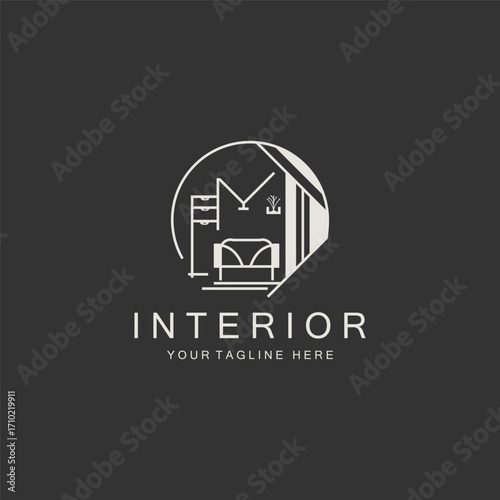 Interior Home logo creative design minimalist geometric lines