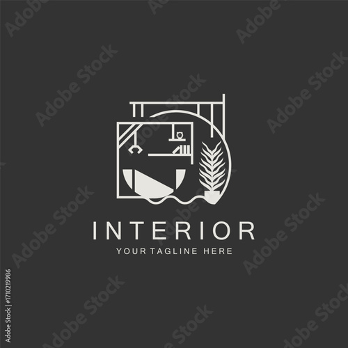 Interior Home logo creative design minimalist geometric lines