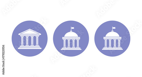 Government Building Icons Classic & Modern Designs