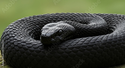 Black snake resting