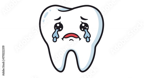 Cartoon tooth crying