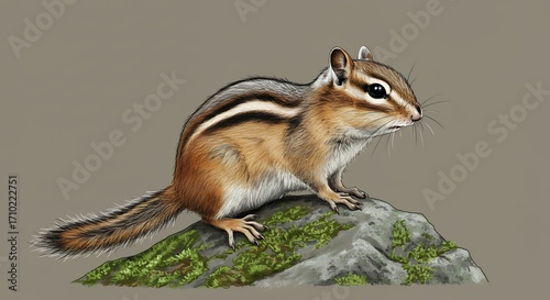 Chipmunk on rock