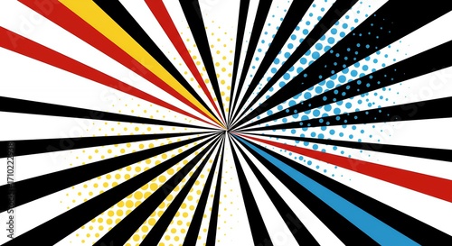 Colorful radial comic book background
