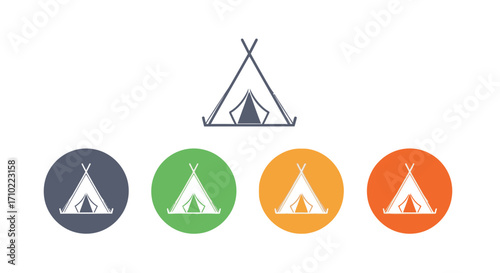 Camping Tent Icons Versatile Design for Outdoor Adventures