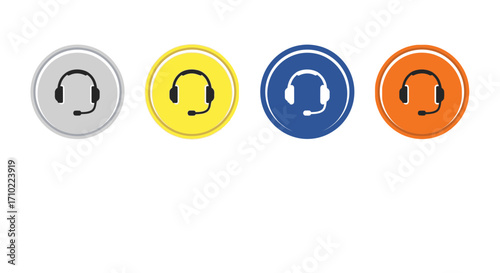 Customer Support Icons Four Color Options for Website or App