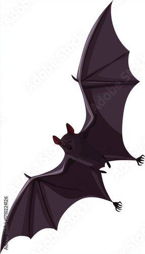 simple vector logo, perfect shaped flying halloween illustration bat. black isolated on white