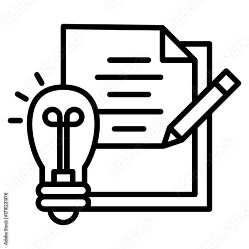 Writer line icon
