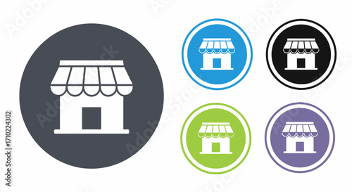 Store Icon Set Versatile Shop, Retail, Business, Market, and Commerce Symbols