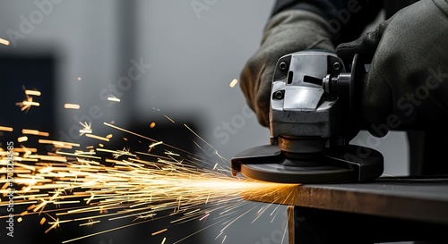 Wallpaper Mural Metalworking with Angle Grinder. Torontodigital.ca