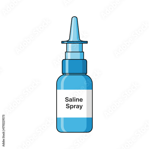 Saline spray bottle isolated on transparent background
