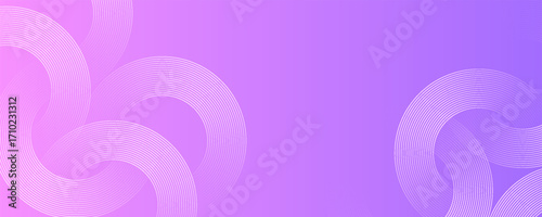 Abstract circle lines on pink and purple background. Geometric stripe line art design for poster, brochure, cover, website, header, web banner, presentation.