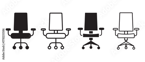 Office chair icon set. isolated on white background in vector illustration.