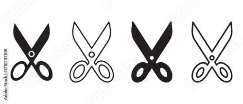 Scissors icon set. isolated on white background, vector illustration, design element.