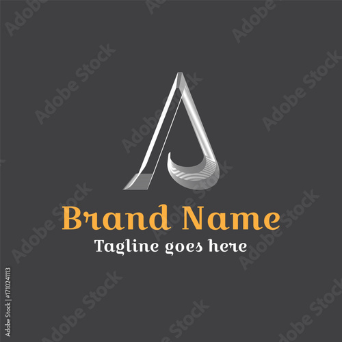 Vector illustration of a modern abstract business logo design with a triangle shape and an abstract background. Transparent letter A logo. Editable color.