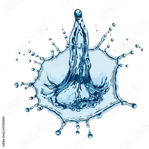 A detailed image of a water splash, showing the intricate details of the liquid's form and movement.