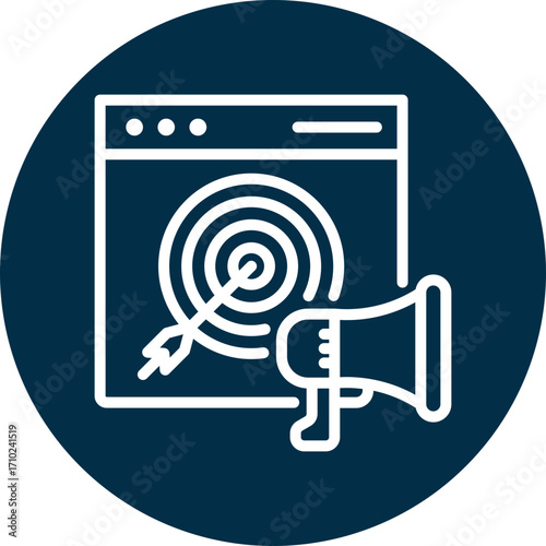 Marketing strategy icon for content marketing, business, website, application, printing, document, poster design, etc