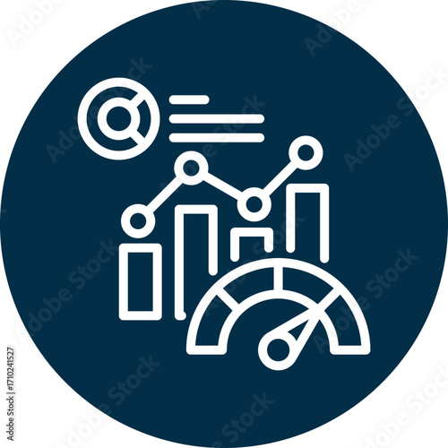 Metric performance icon for content marketing, business, website, application, printing, document, poster design, etc