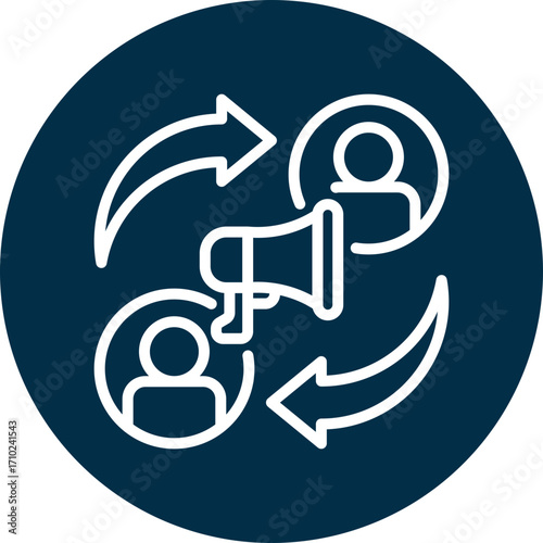 User engagement icon for content marketing, business, website, application, printing, document, poster design, etc
