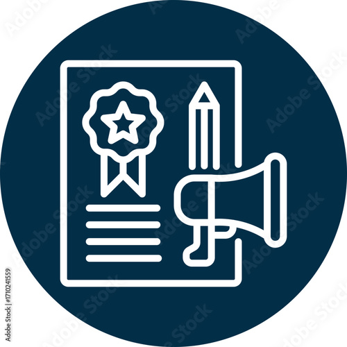 Brand identity icon for content marketing, business, website, application, printing, document, poster design, etc
