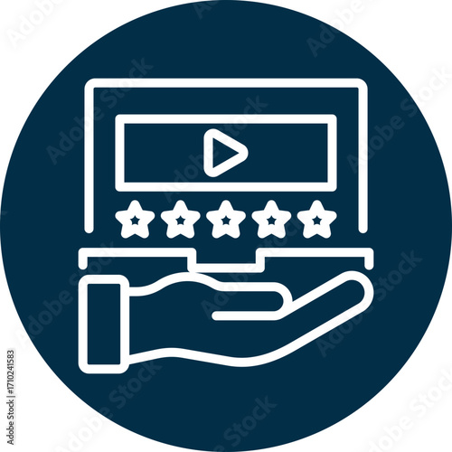 Video rating icon for content marketing, business, website, application, printing, document, poster design, etc