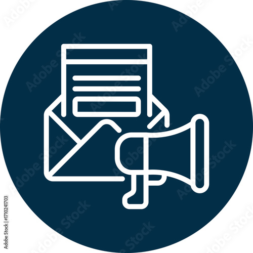 Email marketing icon for content marketing, business, website, application, printing, document, poster design, etc