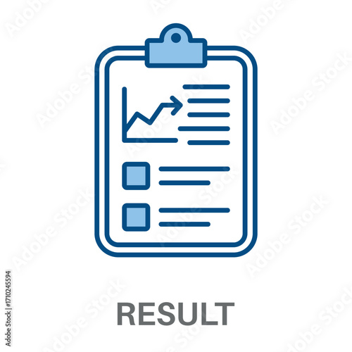 Result Concept Simple Style Blue Design Vector