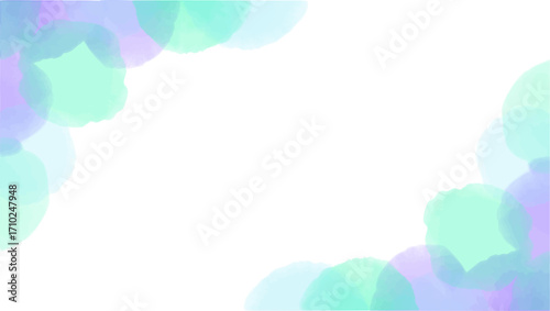 Cool Watercolor Polka Dot Frame in Blue and Green Pastel Shades