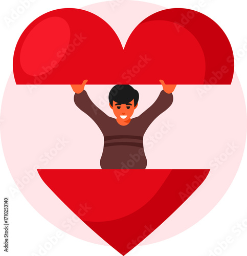Loving Man – Romance, Affection, and Relationship Vector Illustration