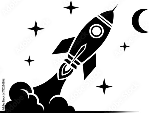 
Simple vector icon space rocket