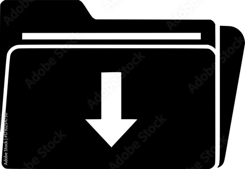 folder download vector flat icon

