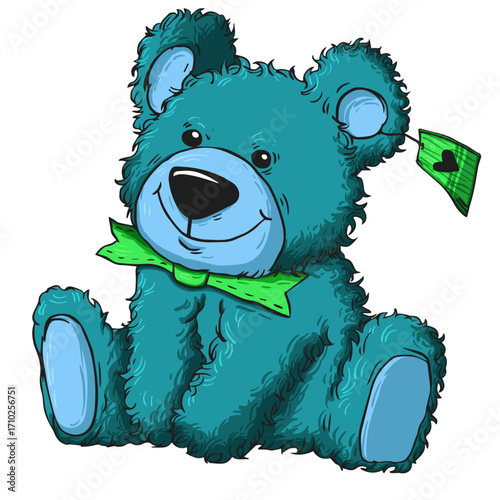 Teddy bear gift icon cute cartoon sketch