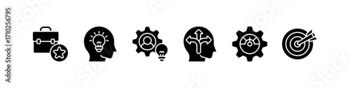 Competency pack, skills and knowledge concepts. Vector illustration with keywords and icons