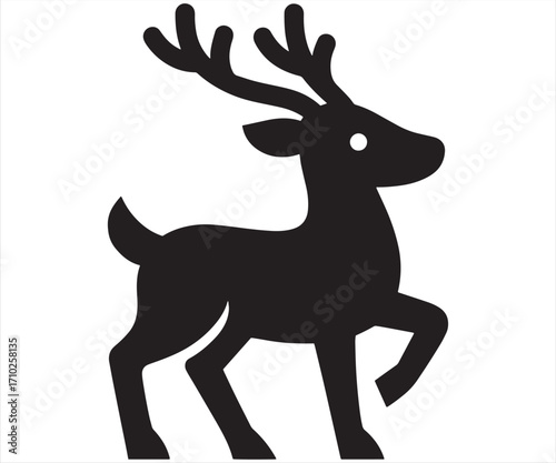 Reindeer Silhouette for Christmas and Winter Holiday